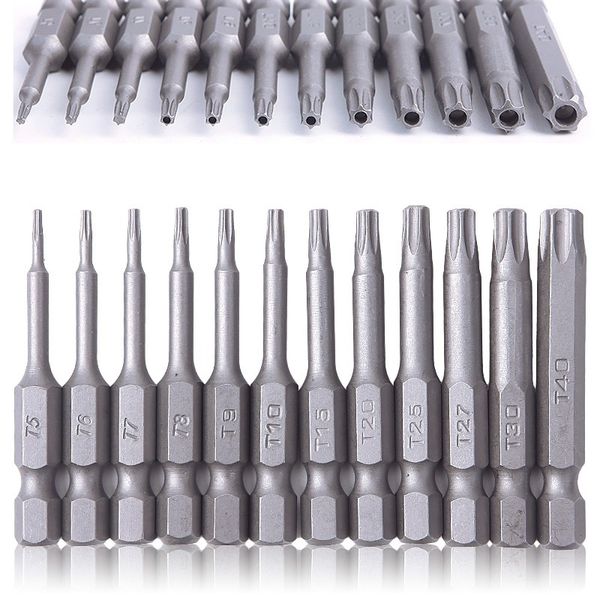 

12pcs/set hex torx head screwdriver drill bit 1/4 inch driver bits hand tools magnetic bit set tamper proof screw driver bits