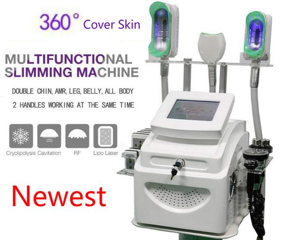 

360 cryolipolysis cool body sculpting machines rf 40k body cavitation with 360 metal handles for body arm and double chin slimming ce