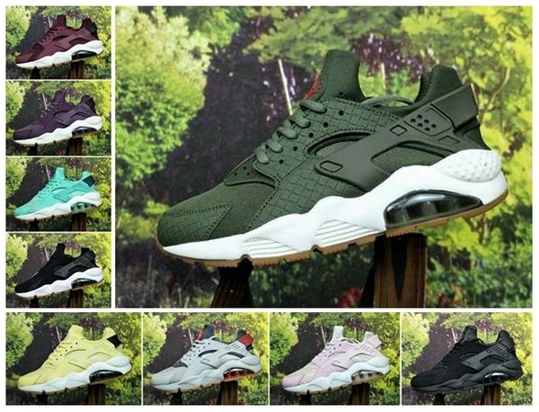 

new huarache id custom men running shoes navy blue tan air huaraches designer huraches womens trainers hurache sneakers size 5-11