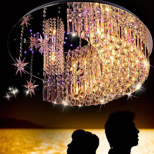 

New de ign modern fa hinal decoration led egmentation dimmale chandelier ceiling light brilliant tar cry tal hort bar ceiling lamp