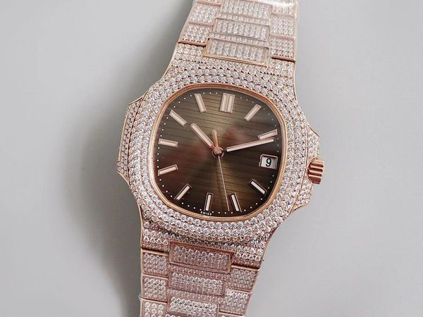 

r8 factory movement adopts import cai. 324s c automatic mechanical movement, watch diameter 40mm inlaid technology, luxury mens watches, Slivery;brown