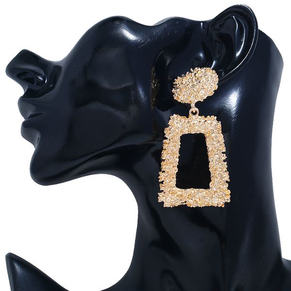 

2020 7 color european women's earrings retro style geometric alloy metal earring jewelry wholesale, Silver