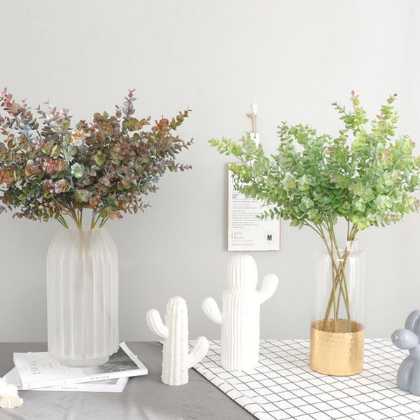 

artificial plastic eucalyptus tree branch decorative fake plan wall material for home shop garden party decor