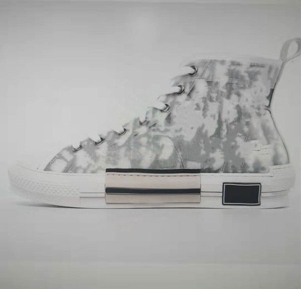 

flowers technical canvas b23 lace-up high oblique casual shoes mens luxury designer shoes womens fashion casual shoes 36-45, Black