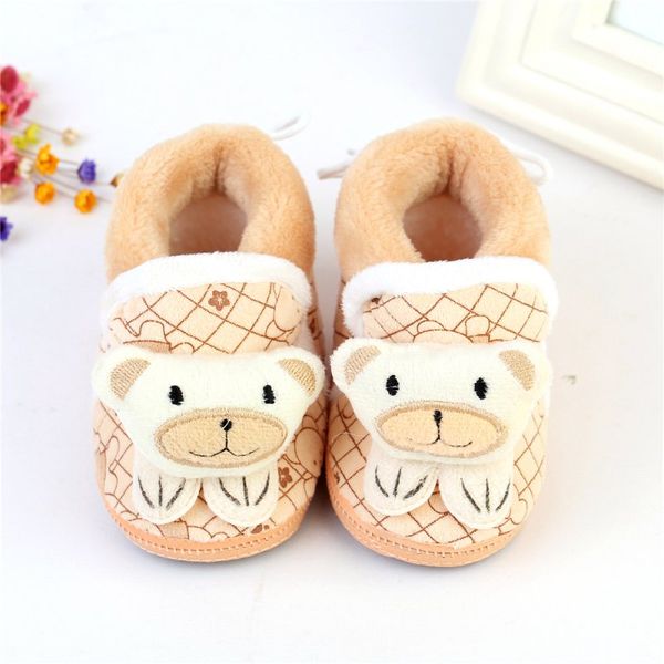 

boots winter baby snow toddler shoes girl knitted cartoon bear infant born footwear sale qf, Black;grey