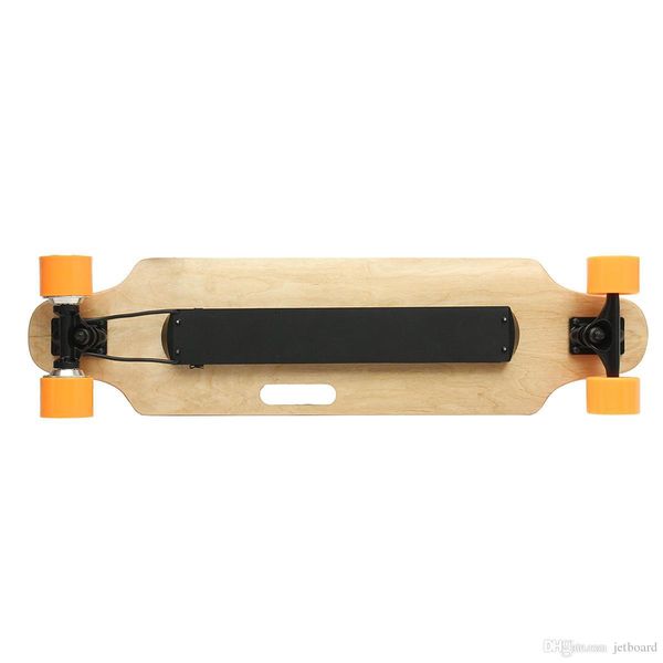 

alfas 250w 15kmh electric skateboard scooter remote control longboard 7-layer maple board shock proof board - orange