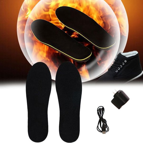

new usb electric powered plush fur heating insoles winter keep warm foot shoes insole for shoes boot winter thick insole, Black