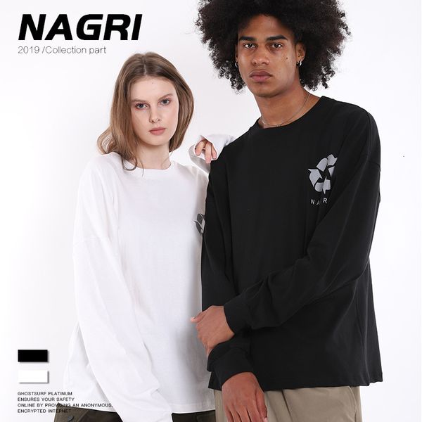 

protection card environmental nagri2019 theme 3m reflective light tide man bottoming men's style long sleeves shirt t shirts, Gray;blue