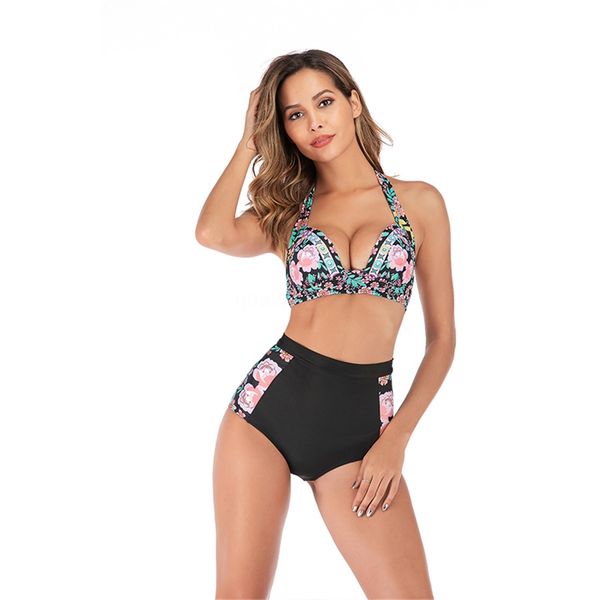 

bikini bathing suit women swims one 1pcs swimsuit swimwear 2020 summer strapless bodysuit high waisted red beach wear#476, White;black