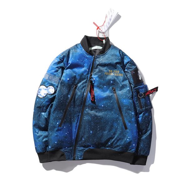 

with logo fashion man down jacket luxury brand selling jacket trend custom tide brand down jacketwild winter europe america down jacket, Black