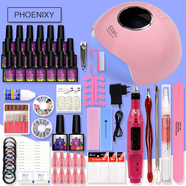 

nail set 36w uv led lamp for nail 20 color gel polish drill machine manicure electric manicure handle kit set