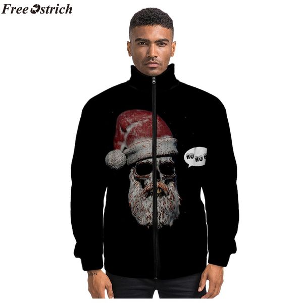 

ostrich ugly christmas man xmas jacket casual 3d print santa sportswear long sleeve coat autumn coat, Black;brown