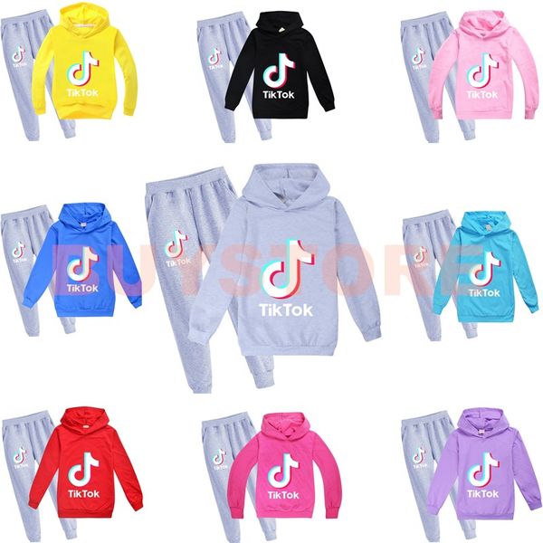 

2pcs / комплект продажа tiktok kids комплект с длинным рукавом толстовка брюки хлопок смешать многоцветный необязательные мальчики девочки б, White