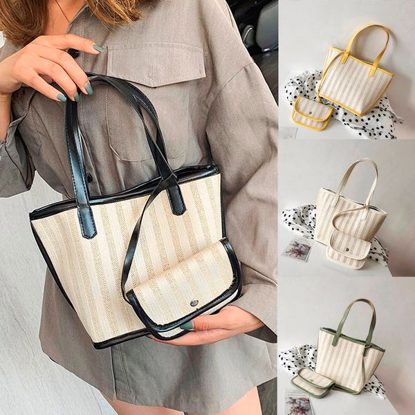 

versatilely outdoor satchel female big fashion stripe ladies large capacity canvas bag shoulder bag dropshipping bolsa feminina