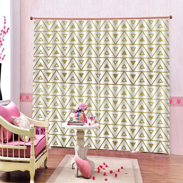 

yellow geometric patterns curtains blackout curtain 3d window curtain for living room