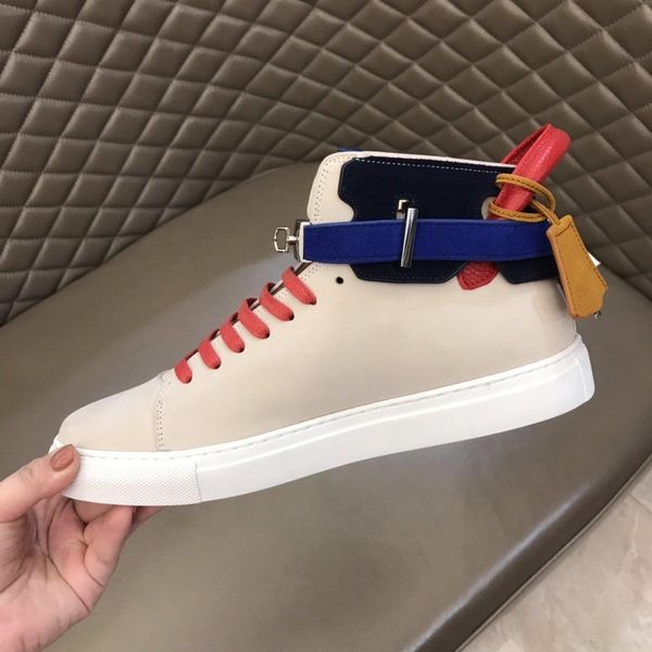 

new men's shoes high-lock buckle star classic sports shoes increase casual couple lock shoes women white shoes's 36869, Black
