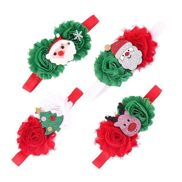 

4pcs christmas headbands santa deer tree headdress elastic hair band baby headwear xmas decorations party supplies