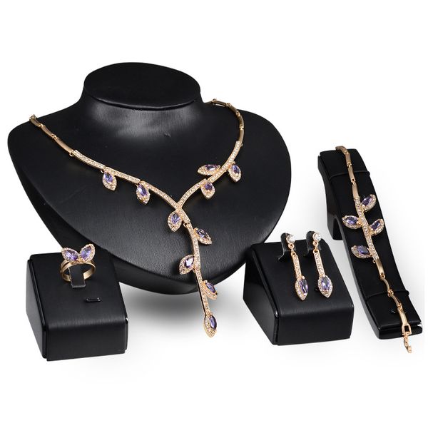 

hc new crystal jewelry sets gold color ethiopian pendant necklaces earrings elegant bride jewelry set for costume new design f, Silver