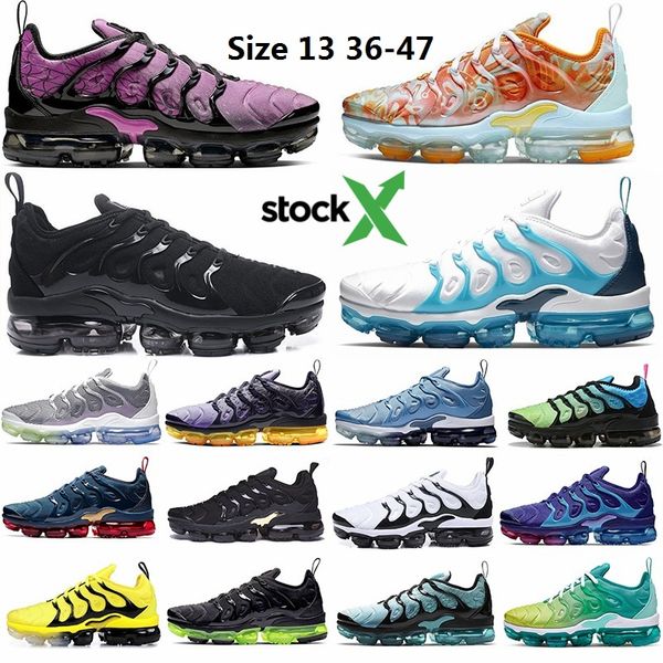 

2020 size 13 all black tn plus running shoes metallic gold zebra active fuchsia spirit teal cushion sneakers vapors trainers 36-47 stock x, White;red