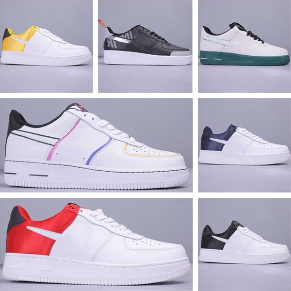 

2020 men women fashion sneakers utility blue white triple yellow olive flax mens casual skateboard platform shoes size 36-45, White;red
