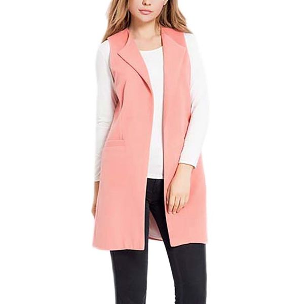 

Женщины Полушерстяные Шерстяные Пальто Куртки Жилет Жилет Повседневная Длинные