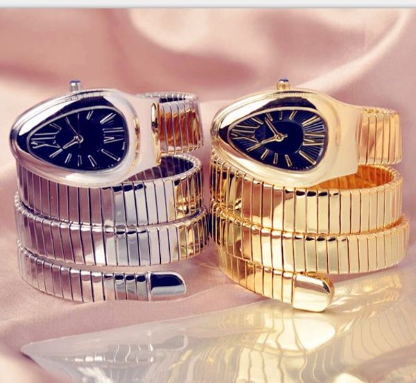 

serpenti watches watches rhinestone gold luxury 2019 black dial quartz dress watch lady diamond rose women women snake bracelet iocft, Slivery;brown