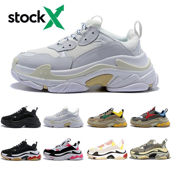 

triple s pairs 17fw stock x casual shoes fashion luxury designer men women chaussures sneakers black white vintage platform mens trainers