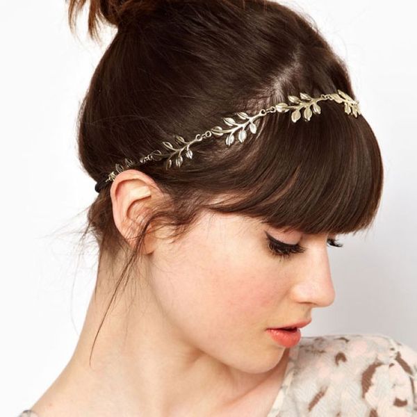 

foreign trade headwear manufacturers wholesale fashion golden leaf hair band hoops in europe and america