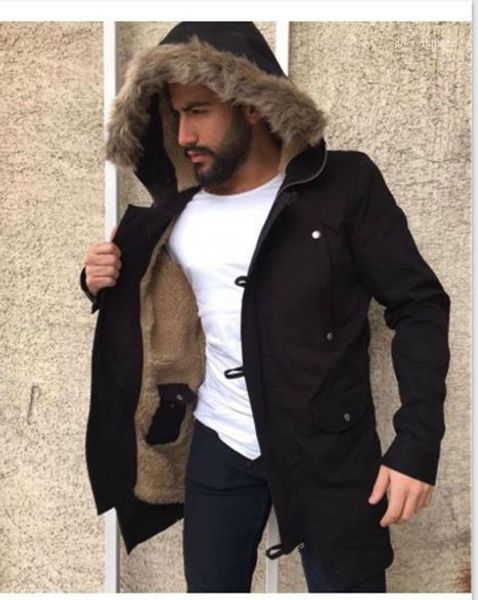 

designer jackets fashion casual solid color hooded fleece jackets autumn winter long sleeved mens coats male clothing plus size mens, Black;brown