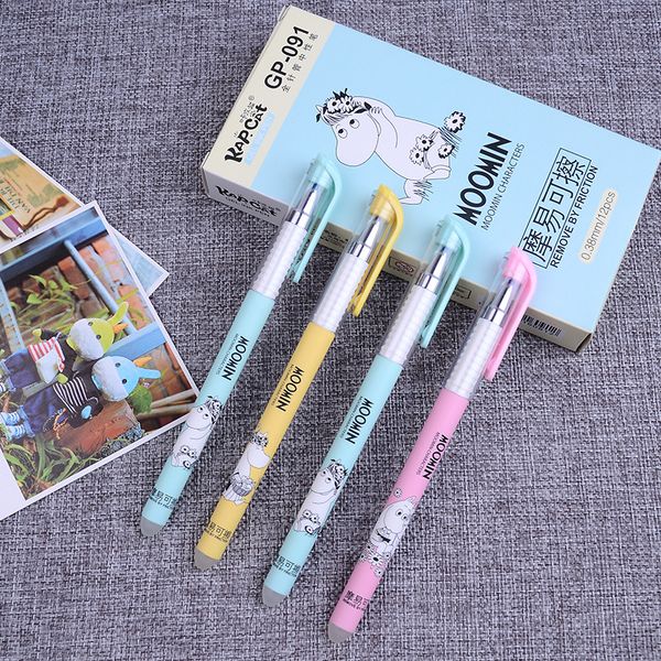 

12pcs/box erasable gel pen blue ink 0.38mm erasable neutral pen needle tube primary school students wholesale gel