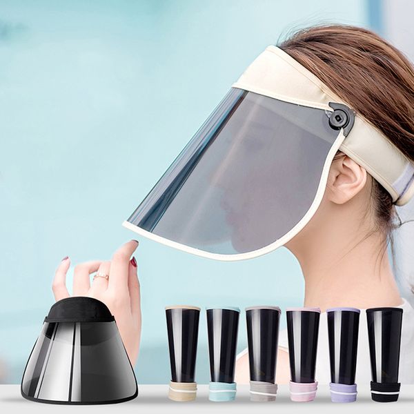 

summer women visor empty sun hat wide large brim face sunscreen cap riding hats uv protection cap foldable beach travel, Blue;gray