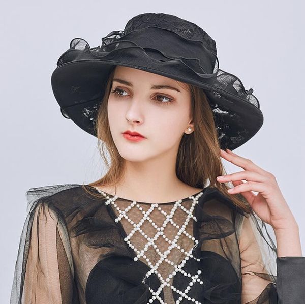 Mee You Temperament New Foldable Hat Soft Lace Bow Visor Summer