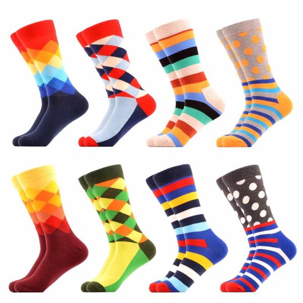 

sanzetti colorful men funny combed cotton tube socks dress tend hip hop novelty street skate crew socks wedding happy gift, Black