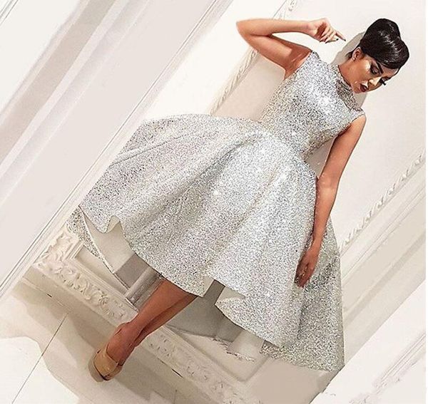 Bling Silver Новые платья для возвращения на родину высокое низкое сочинки без рукавов мусульманское саудовское арабское длинное формальное вечернее платье выпускное платье