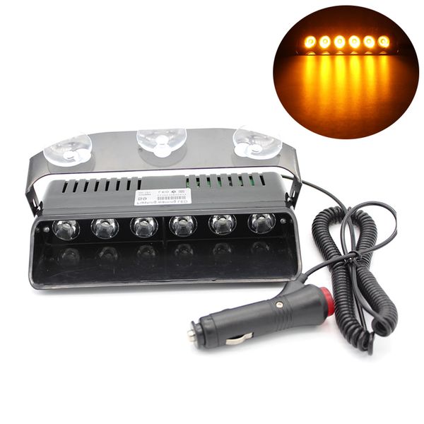 

1pc 6led strobe flash light hazard flashing lamp driving bar firefighter 12v 6 led car truck amber emergency warning