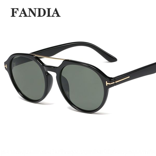 

95214 classic round frame sun women's sun double beam t-shaped sunglasses men's glasses, White;black