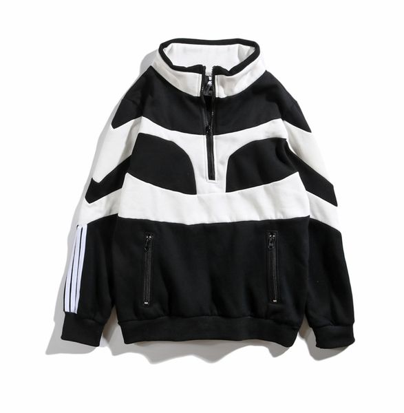 

18 мужской и женский плюс бархат черный и белый шить с длинными рукавами хип-хоп Св