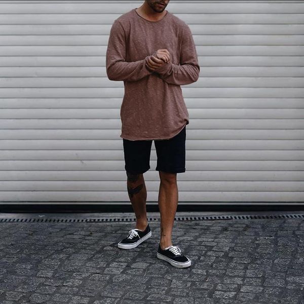 

осень и зима роскошные мужские футболки дизайнерские футболки для мужчин дышащие футболки с длинными рукавами модный причинный бренд мужская, White;black