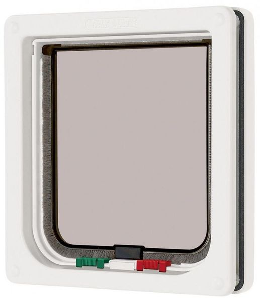 

new medium large white brown 4-way magnetic lockable pet cat dog safe flap door