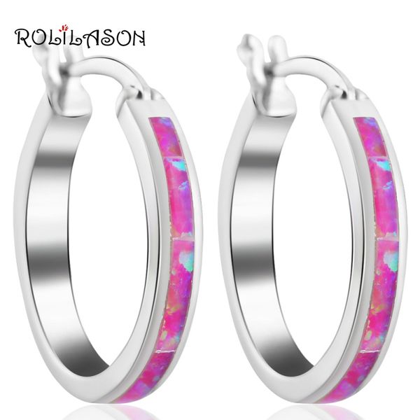 

nobby earrings elegant purple fire opal silver stamped hoop earrings for women fine fashion jewelry opal jewelry oe474, Golden;silver