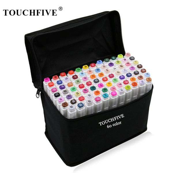 

touchfive 30/40/60/80 colors markers set dual headed sketch markers oily alcohol based ink professional art supplies for drawing