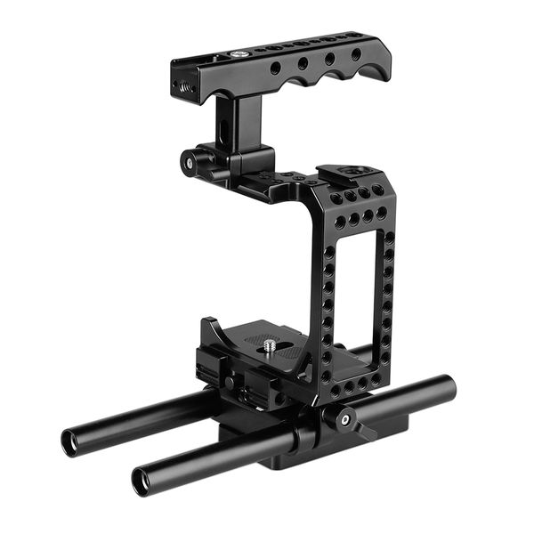 

camvate dslr camera half cage kit with cheese handle & qr baseplate for sony a7s a7rii a7s2 a7sii a7r3 a73 a9 item code: c2184