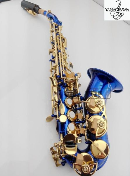 

Латунь Янагисав S-991 Sky Blue Изогнутые Сопрано саксофон B Flat Высокого качества черное золото Sax с мундштуком Case