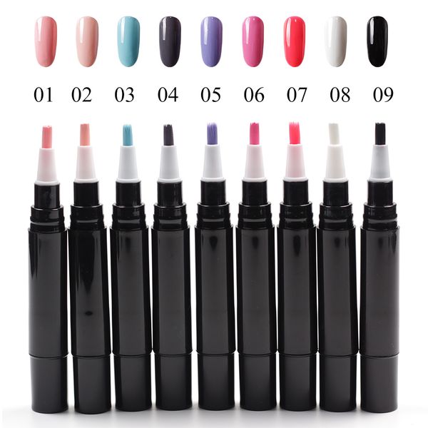 

one step gel polish 9 pure color led/uv gel for nail salon nail design set varnish pen polish paint kit, Red;pink