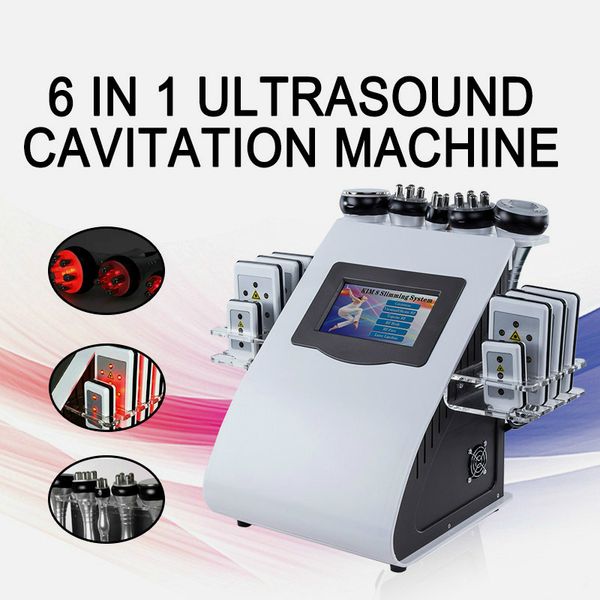 

new 6 in1 ultrasonic liposuction 40k cavitation radio frequency vacuum bipolor rf machine 3 color light slimming beauty equipment