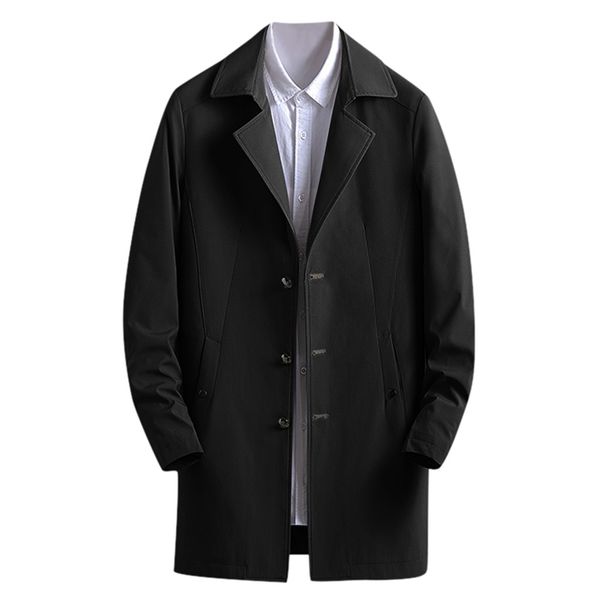 

winter jackets and coats men business casual loose overcoat men wool jackets long slim button black fashion coats clothes, Tan;black