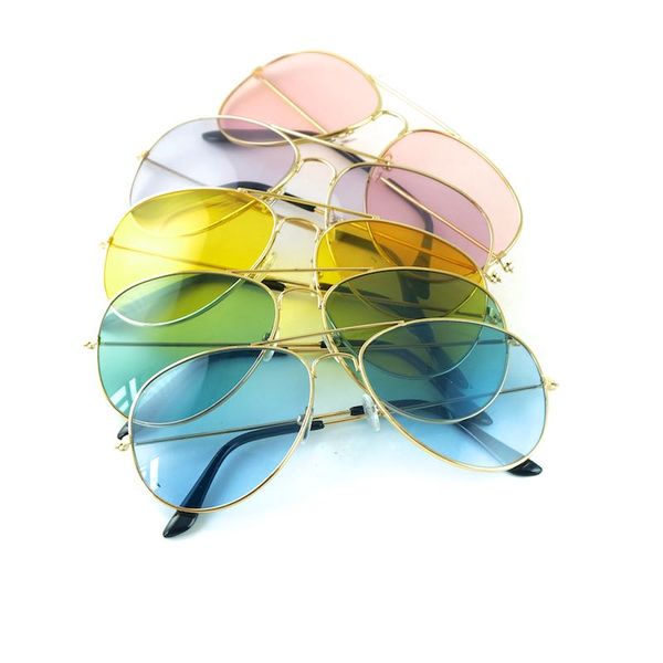 Occhiali da sole pilota con montatura in metallo Occhiali da sole firmati per donna e uomo Lenti color oro argento all'ingrosso