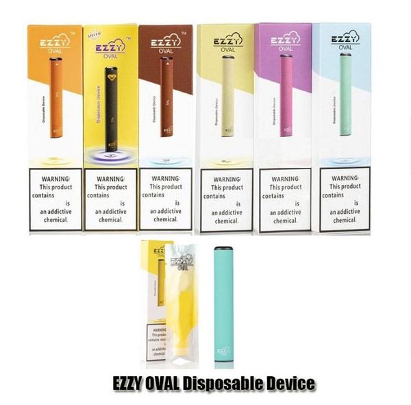 

New arrival EZZY OVAL Disposable vape Device Pod Starter Kit Upgraded 280mAh Battery 1.3ml Cartridges Vape Pen VS Puff Plus Bar POP Free DHL