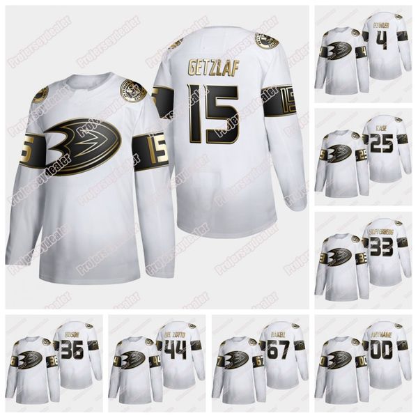 

anaheim ducks 2020 white golden edition jersey ryan getzlaf ryan kesler john gibson cam fowler rickard rakell, Black;red