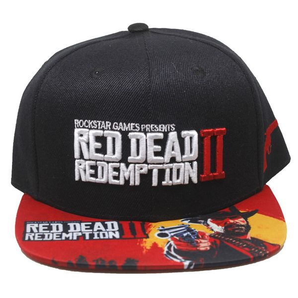 

game red dead redemption 2 hip hop caps adjustable gift flat brim cap, Blue;gray